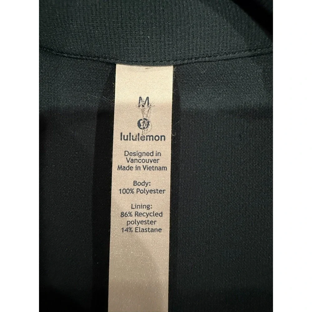 Lululemon Mens Sojourn Jacket Dark Teal Green Full Zip Mock Neck Size M LM3CSDS